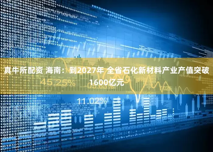 真牛所配资 海南：到2027年 全省石化新材料产业产值突破1600亿元
